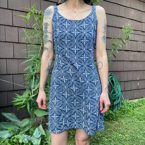 Vintage Cotton Summer Dress with Tie Back, Size S